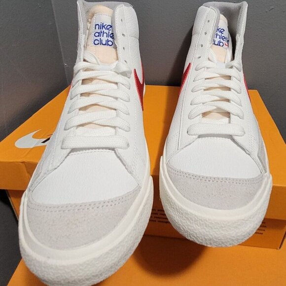 Nike Blazer Mid '77 New Men's White/Red Casual Shoes DH7694 100 Sz 8.5 FULL BOX - Picture 4 of 4